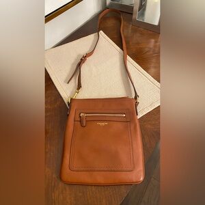 Coach cognac colored leather crossbody bag